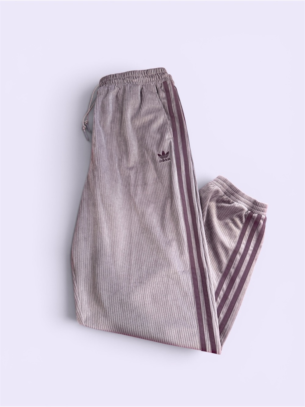 adidas Originals Lilac Velvet Corduroy Hooded Track Jacket & Joggers - Picture 3 of 9